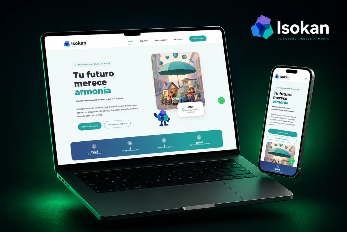 Mockup del sitio de Isokan