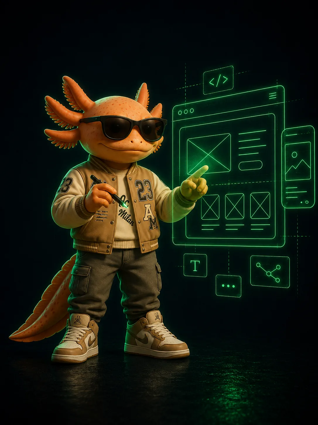 Ctrlito señalando el diseño de un sitio web